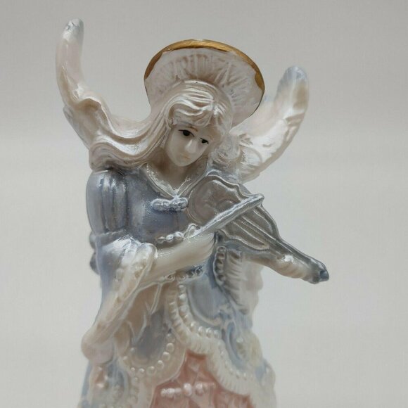 Designspirations Vintage Porcelain Angel Bell Figurine With Gold Halo & Violin - Picture 2 of 10